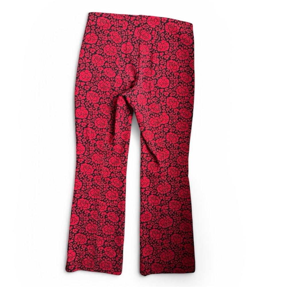 Anthropologie Maeve “The Margot” Kick Flare Red &Black Floral Pants sz XS - Picture 3 of 5